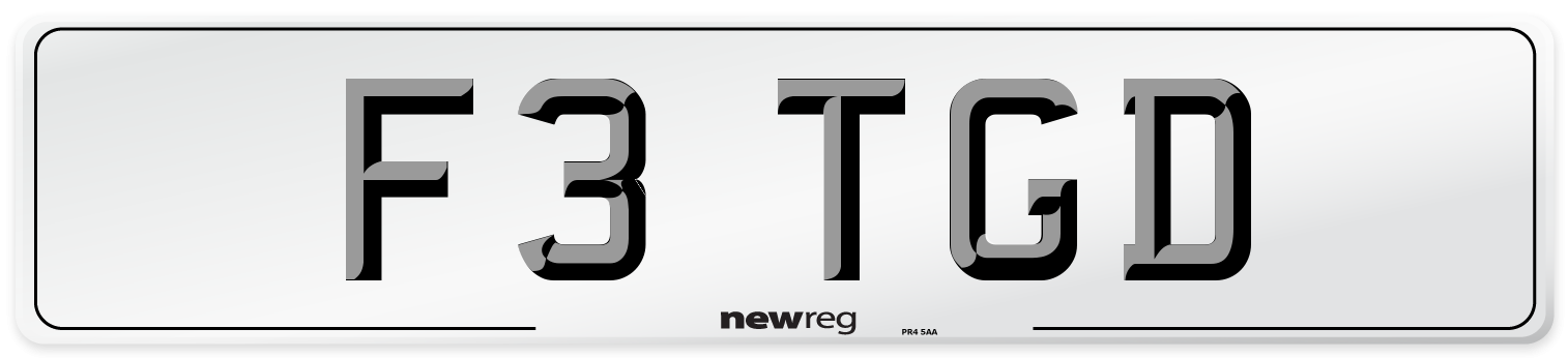 F3 TGD Number Plate from New Reg